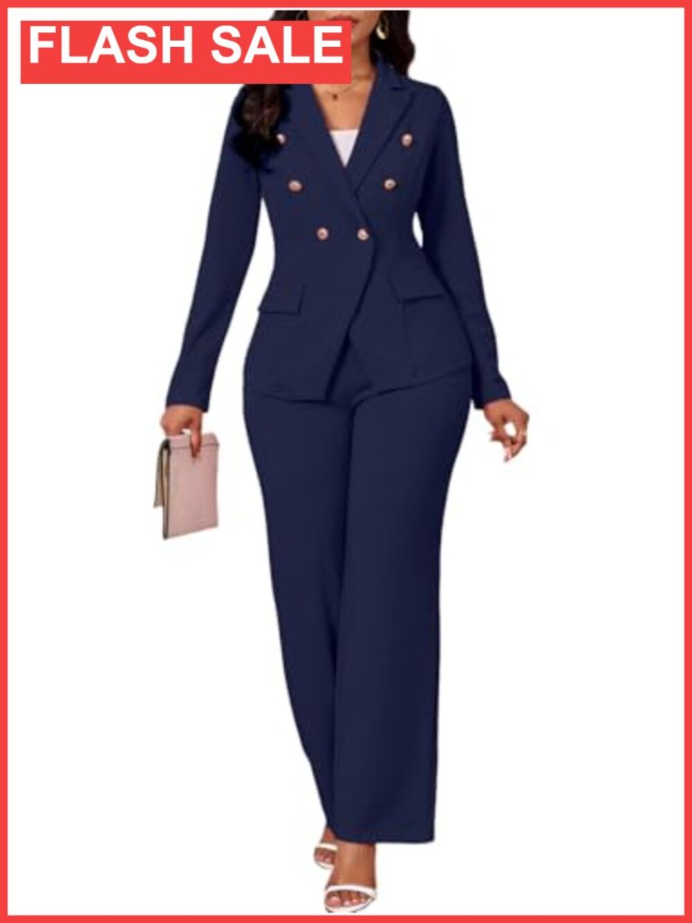Double Breasted Blazer Pants Set Women Suit